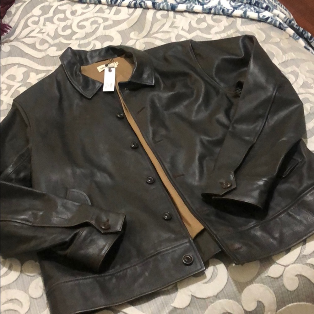 NWT MENS LEATHER JACKER TAYOR STITCH